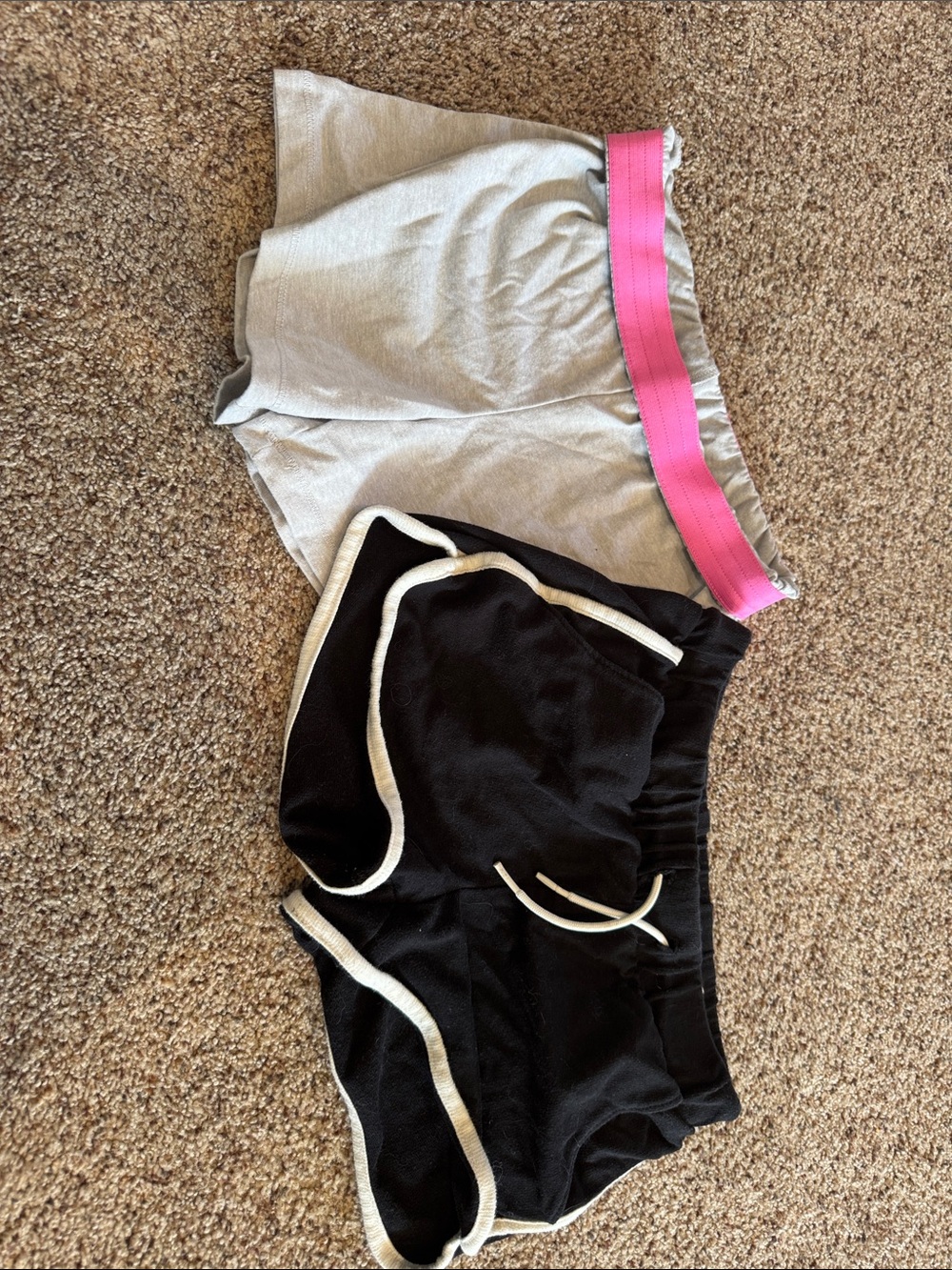 Old Navy Gray and Black Girls' Shorts with Pink Trim